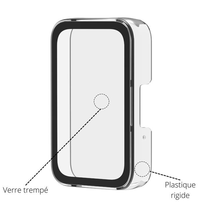 Coque montre connectée compatible Samsung Galaxy Fit 3 - Protection rigide étui transparent écran verre trempé