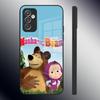 Мультяшный чехол для телефона M-Маша и Медведь для Samsung S26 S24 Ultra S22 S23 S25 S20 Fe S21 Plus A16 A54 A34 A53 Стеклянная крышка