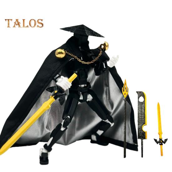 Knight-Errant Action Figure with Accessories Movable Joints 3D Printed Chinese Style Swordsman Robot Model Toy Articulated Dummy Figurine