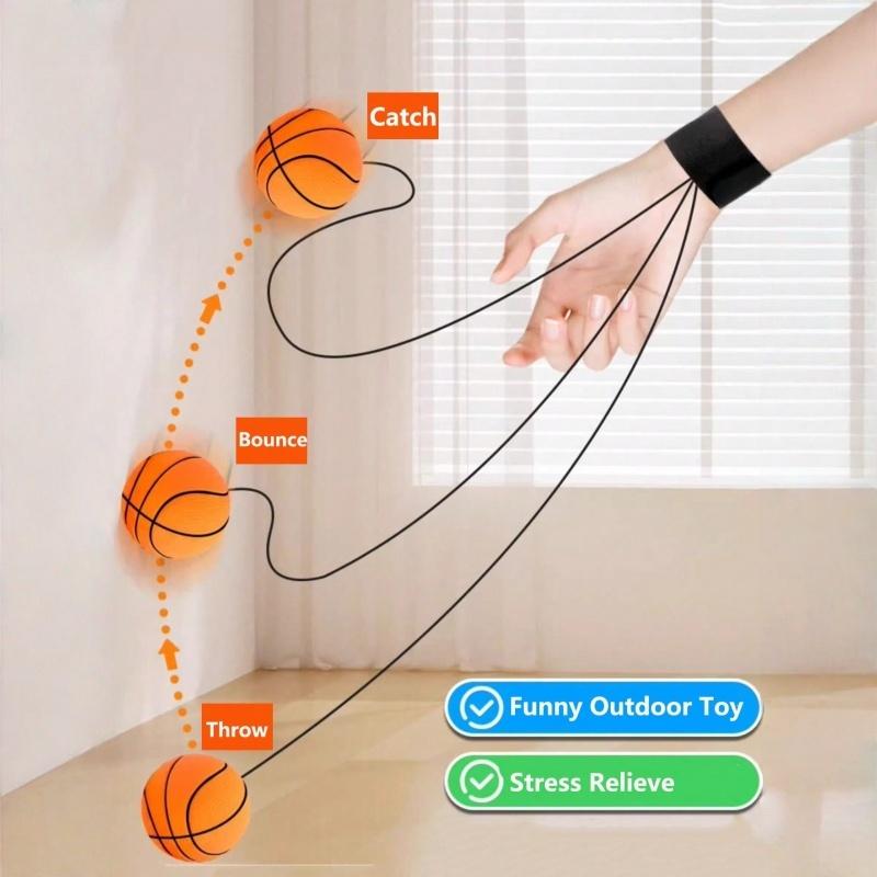 1 шт. Резиновый прыгающий мяч с ремешком на запястье для тренировки координации рук и глаз, укрепления запястья, упражнений на открытом воздухе и фитнеса