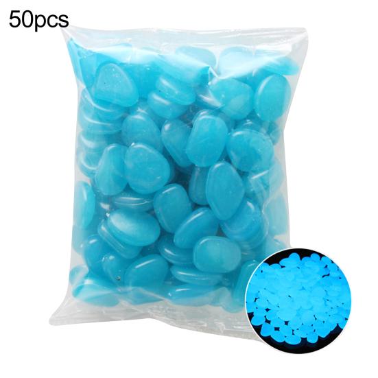 50Pcs Cobblestone Irregular Shape Eco-friendly Aquarium Decor Luminous Craft Glow Pebbles for Potting