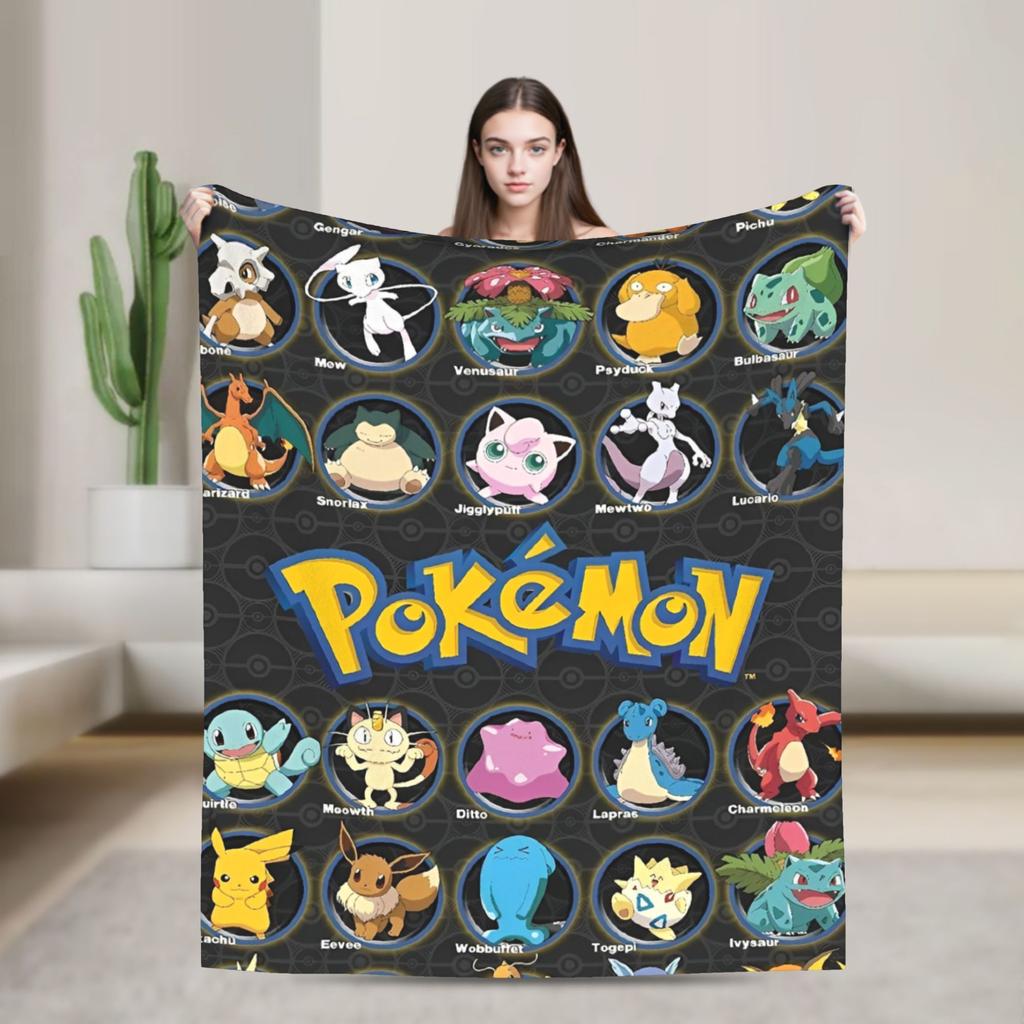 Cute Cartoon Squirtle Blankets Poke-Mon Flannel Awesome Warm Throw Blankets for Home Restaurant Spring Autumn