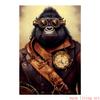 Retro Steampunk Cat Wolf Astronaut Rabbit Poster Art Canvas Painting Funny Animal Tiger Gorilla Poster Living Room Home Decor