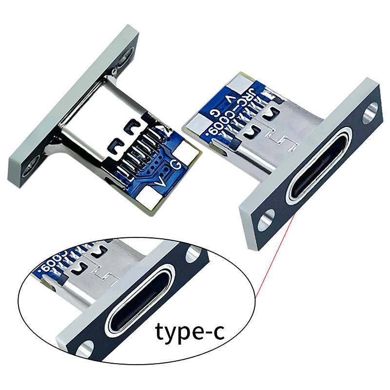 1Pcs Type-C Female Connector Jack Charging Port Usb 3.1 Type C Socket With Fixing Plate