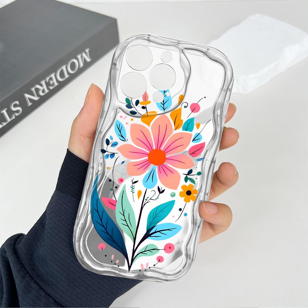 Милый мультяшный узор, кремовая текстура, мягкий силиконовый чехол с волнистыми краями, чехол для телефона Samsung