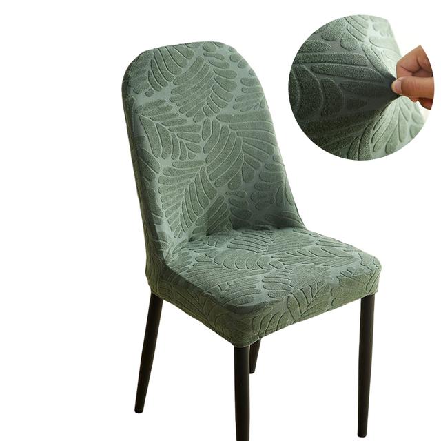 Jacquard Shell Chair Covers ,Stretch Dining Modern Chair Slipcovers Jacquard Universal Armless Chair Protector For Home Kitchen