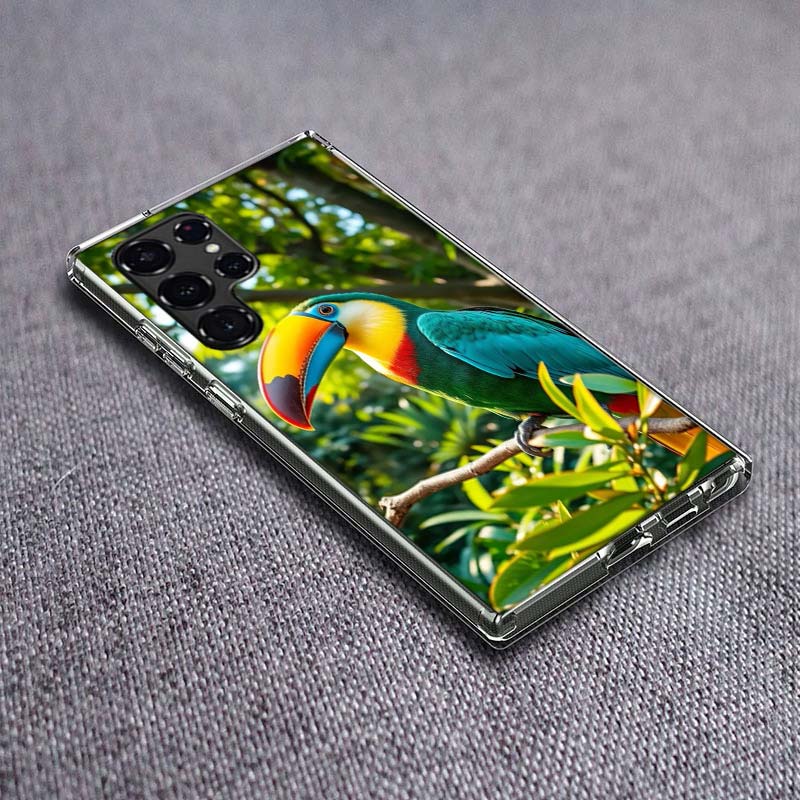 Чехол для телефона Тукан-клёв для Samsung Galaxy S24 S23 S21 S20 FE S22 S26 Ultra S25 Edge S10 Plus Прозрачный ТПУ Чехол Оболочка C