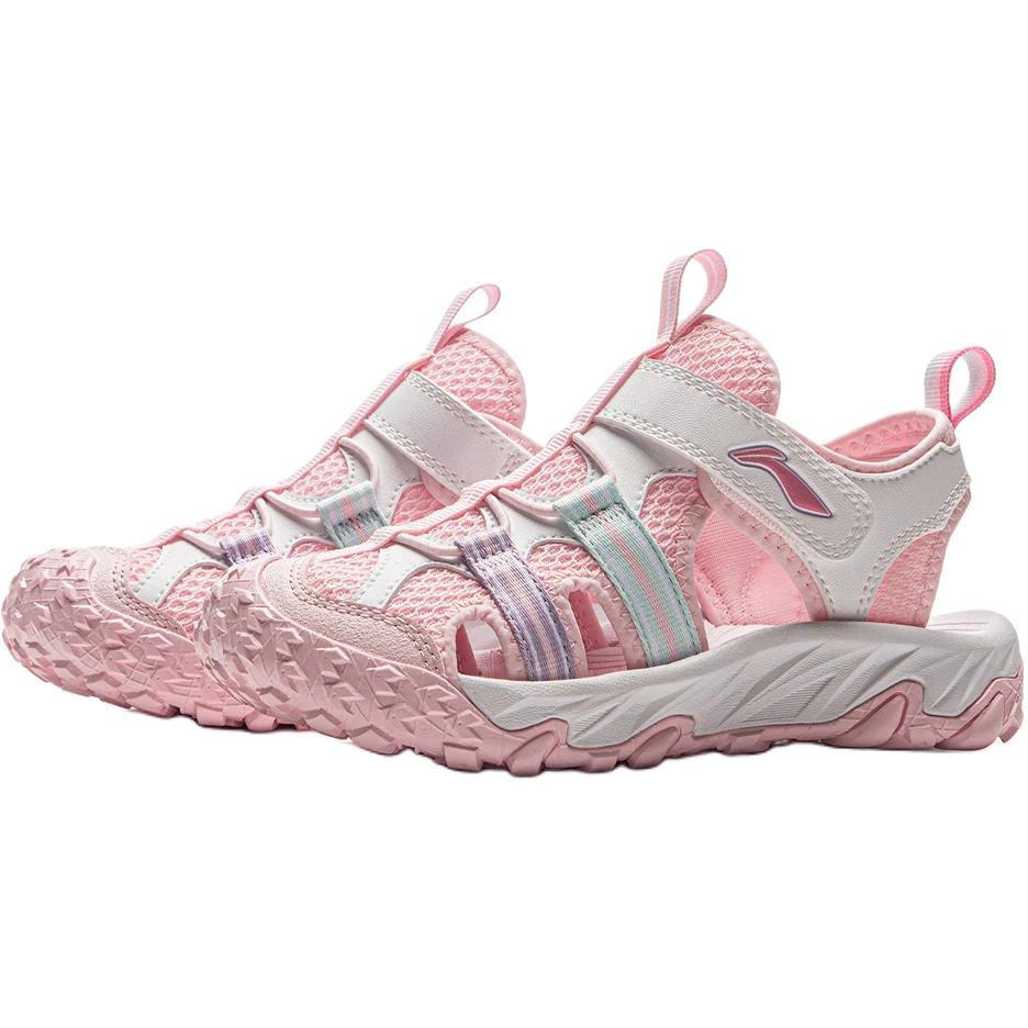 Li Ning Kids Sports Lifestyle Synthetic Leather Fashion Comfortable Non-Slip Wear-Resistant Low-Top Sandals Kids Sandals Pink YKKV006-2