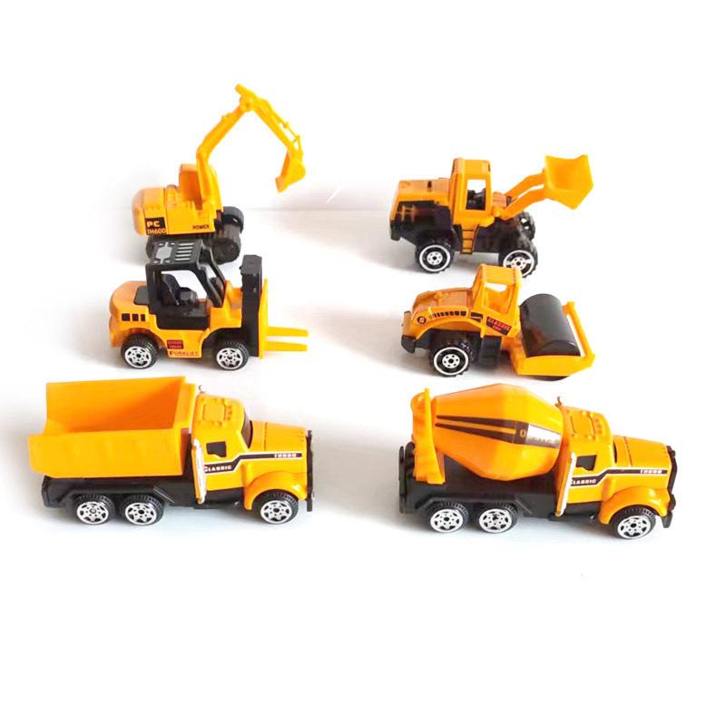 Children Educational Toys Simulation Sliding Alloy Mini Engineering Car Excavator Bulldozer Roller Dumper Boy Birthday Gift