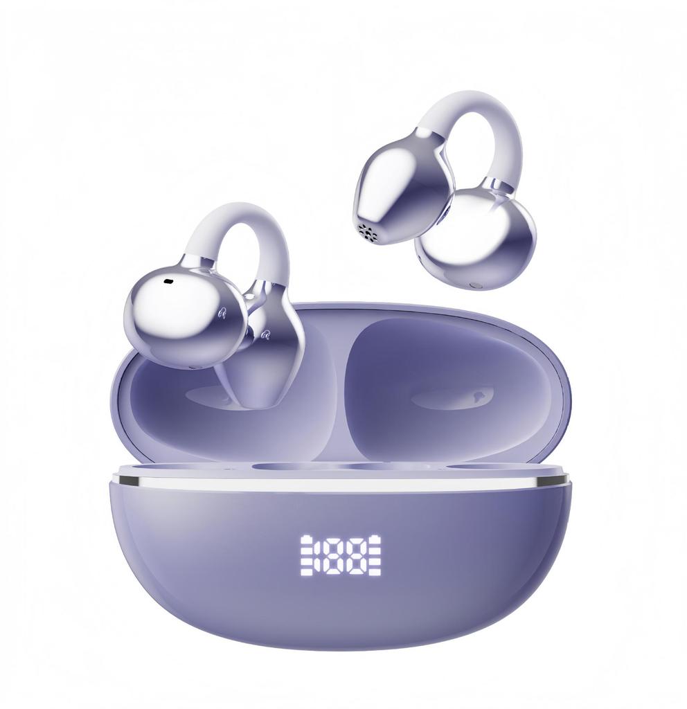 Костяная проводимость Bluetooth Ear Clip с бриллиантовой пряжкой: Подавление шума, Низкая задержка, Беспотерьное качество звука