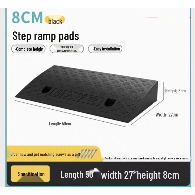 Uphill Step Mat: Plastic Slope Curb Car Sill and Speed Bump