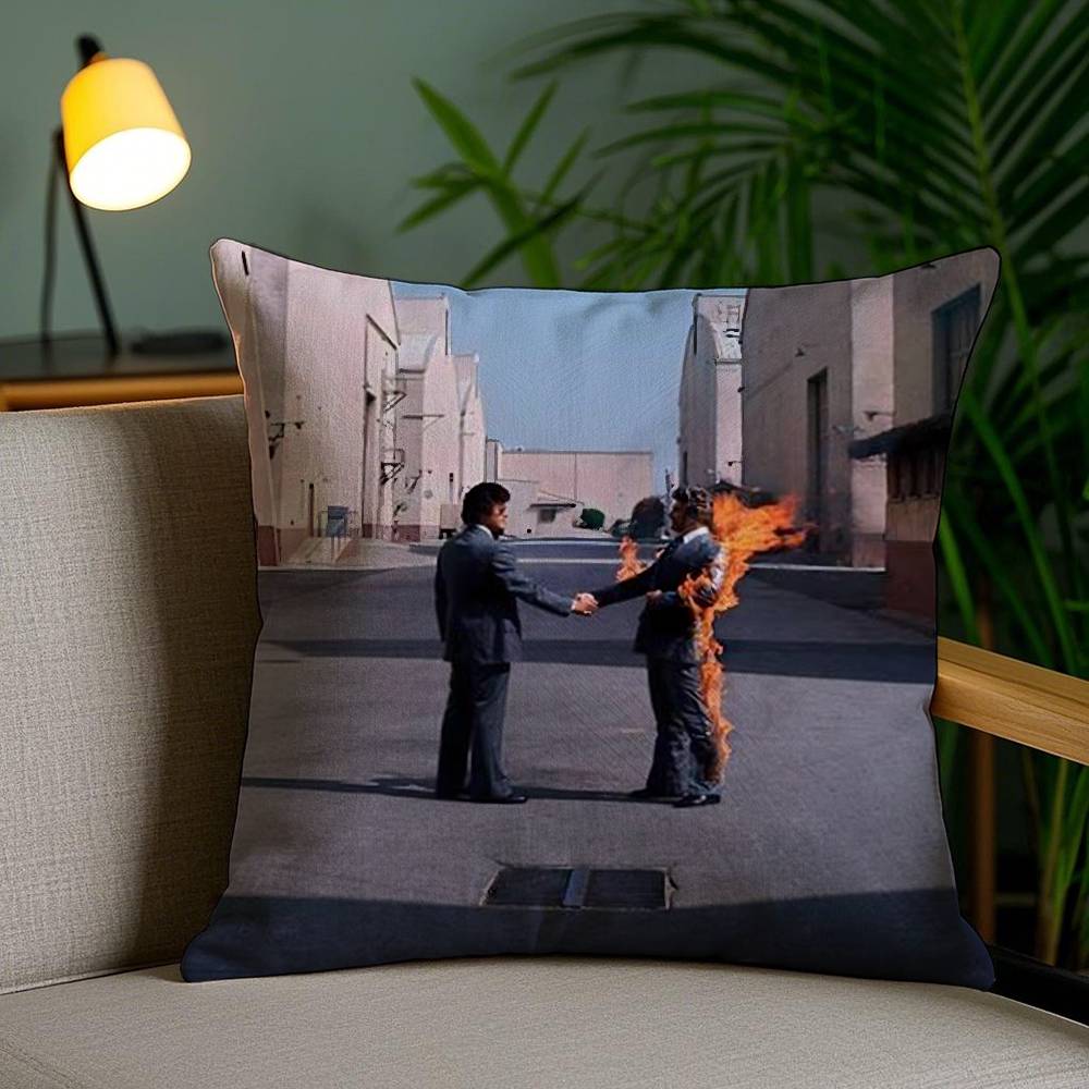 Band P-PinK FloydE Pillow Case Sofa Short Plush Double-sided HD Printing Room Home Office Gift Cushion Cover