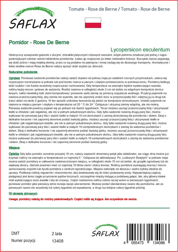 SAFLAX Помидор - Роза де Берн - 10 семян - Lycopersicon esculentum