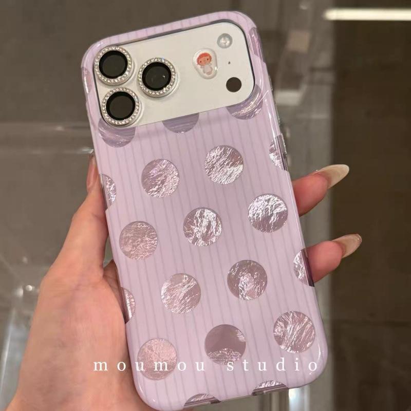 Ins корейский лазерный горошек подходит для iPhone17promax Apple 16 чехол для мобильного телефона 15 новый 14 противоударный женский