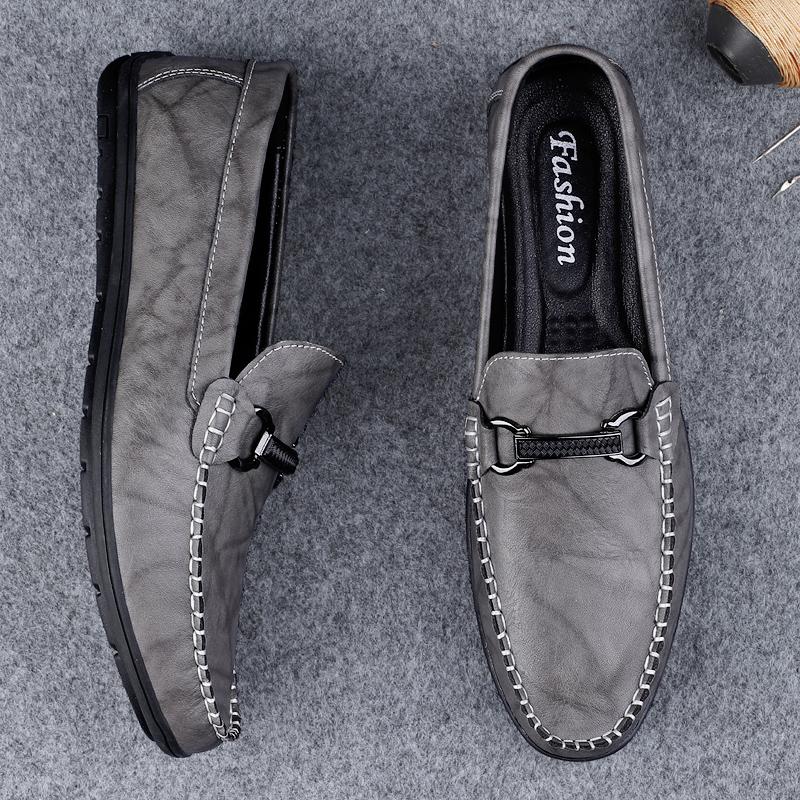 Elegantes Leather Male Slip On Footwear Office Formal Flats Wedding Party Mens Dress Shoes Breath Driving Lazy Loafers Moccasins