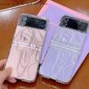Cute Line Girl Ins 2023 Pc Hard 3 In 1 Protector Shell Bracelet Phone Case For Samsung Galaxy Z Flip 3 4 5g Flip3 Flip4 Capa