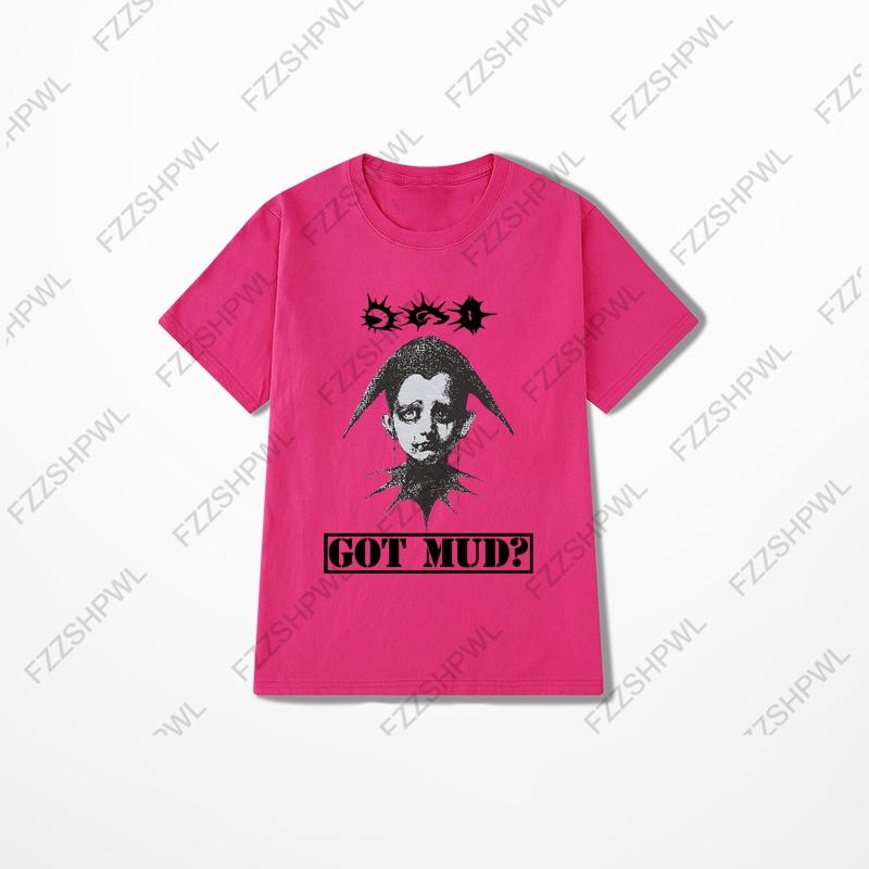 ONeck Aesthetics Graphic Print Rock Gothic Y2K Cotton Tshirt Vintage Hip Hop Tee Oversized Punk Short Sleeve Tshirt Fashion