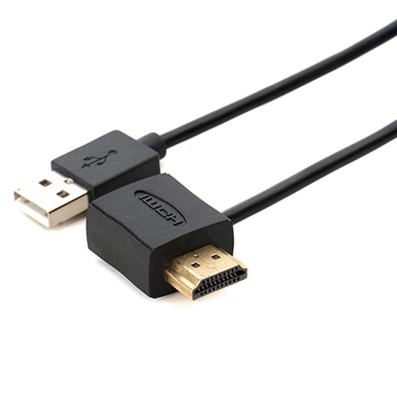 50 см USB 2.0 HDMI папа-мама адаптер удлинитель кабель с разъемом питания