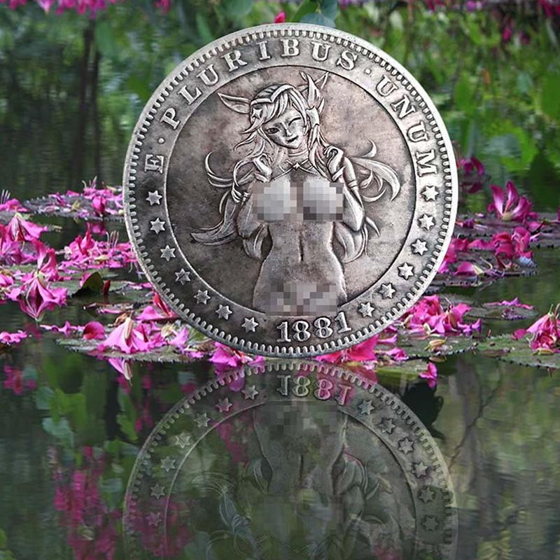 Антикварная монета Хобо Сексуальная красавица Серебряная монета с медным покрытием Серебро для состаривания Коллекционные ремесла Изысканный подарок