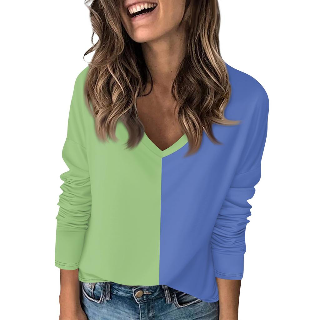 Женская футболка с принтом, с заниженной линией плеч, с длинным рукавом, повседневная, выходного дня, модная, базовая, с V-образным вырезом, обычная, топ