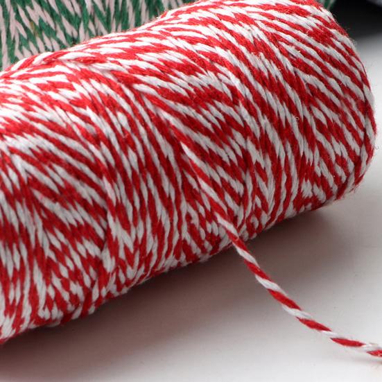 Хлопковый шпагат пекаря 328 футов Упаковочная бечевка Рождественская хлопковая веревка Шнур для завязывания коробок для тортов и выпечки DIY поделки Упаковка подарков