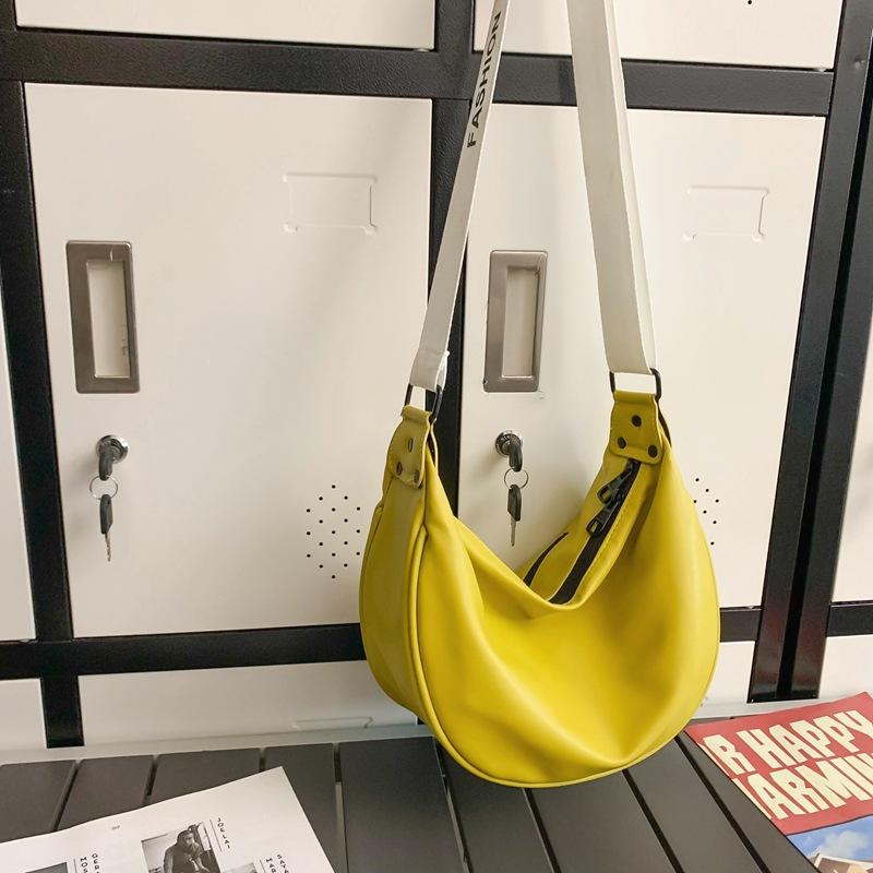 Soft Sister Bag Women'S Tide Simple Solid Color Shoulder Messenger Bag Japanese Harajuku Dumpling Bag