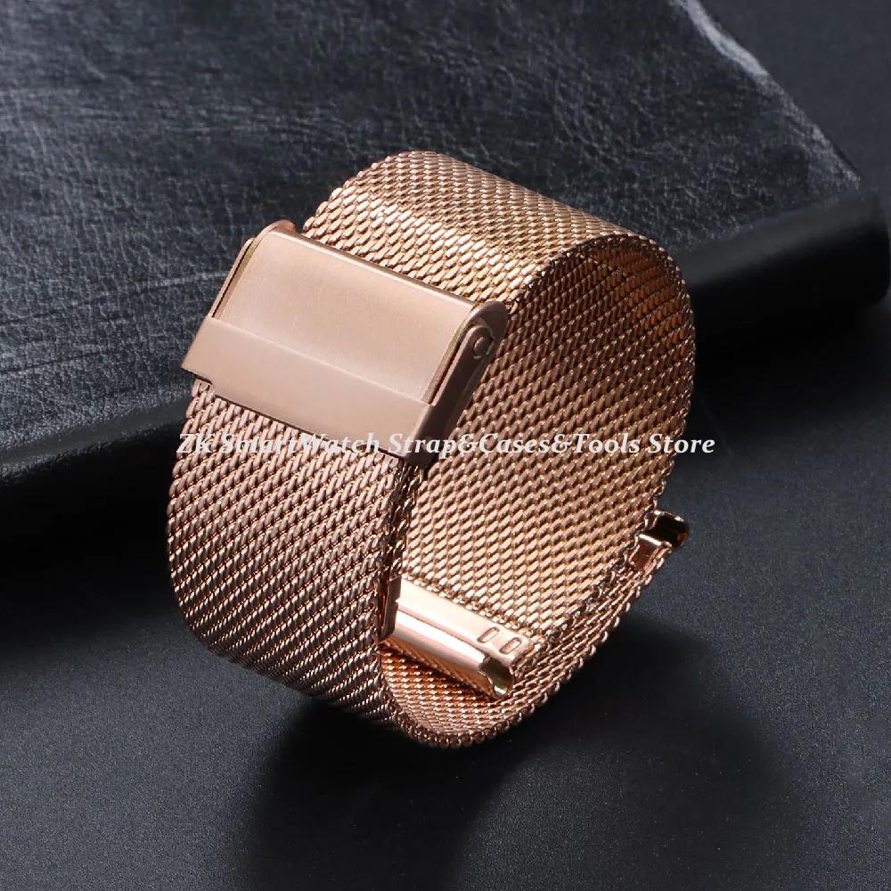 0.6 Сетчатый миланский ремешок 18 мм 20 мм 22 мм 12 мм 14 мм 16 мм 18 мм 19 мм 21 мм 24 мм Универсальный браслет для часов из нержавеющей стали для мужчин и женщин