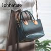 Johnature Роскошные сумки из натуральной кожи, женские сумки ручной работы из натуральной натуральной яловой кожи, однотонные простые сумки на плечо