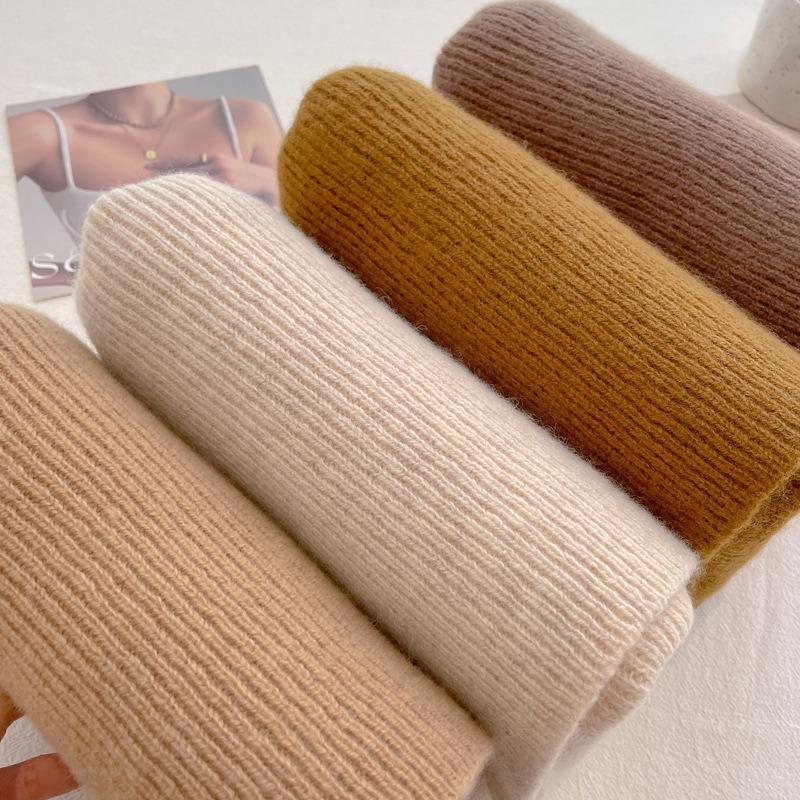 100% чистая шерсть вязаный шарф женский зимний парный простой и универсальный однотонный утолщенный шарф мужской высококачественный платок