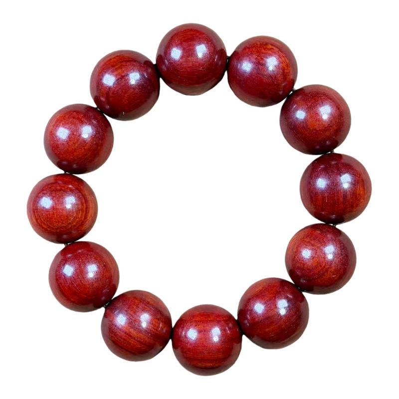 Natural Sandalwood Buddhist Prayer Beads Bracelet: Small-Leaf Red, Green, Yellow Rosewood & Agarwood