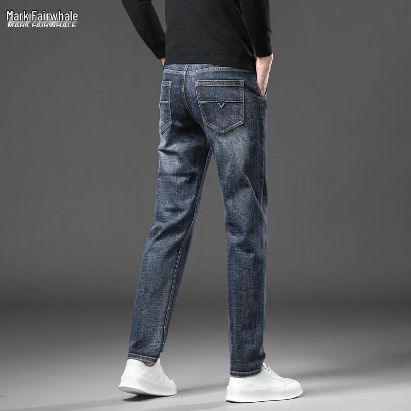 MARK FAIRWHALE Men's Loose Fit Casual Denim Jeans