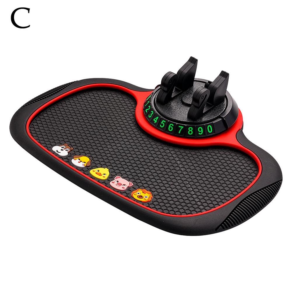 Нескользящий коврик с вращающимся держателем для телефона в машину, многофункциональный скользящий липкий коврик для отображения номера автомобиля V0S9