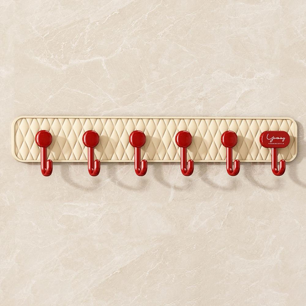 No-Punch Sundries Storage Hook 6 Hooks Hanging Coat Rack Durable Suction Cup Clothing Hook  Kitchen