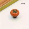 2pcs Colored Ceramic Cabinet Knobs Leopard Glass Round Single Hole Pulls with Mounting Hardware for Closets