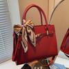 Stylish Red Commuter Tote Large Capacity Shoulder Messenger Tote Bag