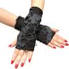 Gothic Black Fingerless Long Gloves Punk Hole Half-finger Glove Arm Warmer Beggar Cosplay Halloween Costume Accessories