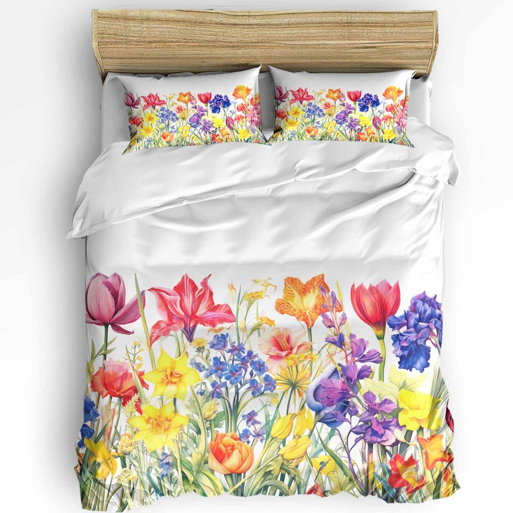 Фиолетовый Цветок Лавандовый Романтика Пододеяльник с Наволочкой Индивидуальный 3шт Комплект Постельного Белья Покрывало Двуспальная Кровать Домашний Текстиль