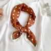 Women Lightweight Elegant Polka Dot Knotted Silk Small Square Scarf Summer Spring Elegant Neckerchief Satin Head Scarf