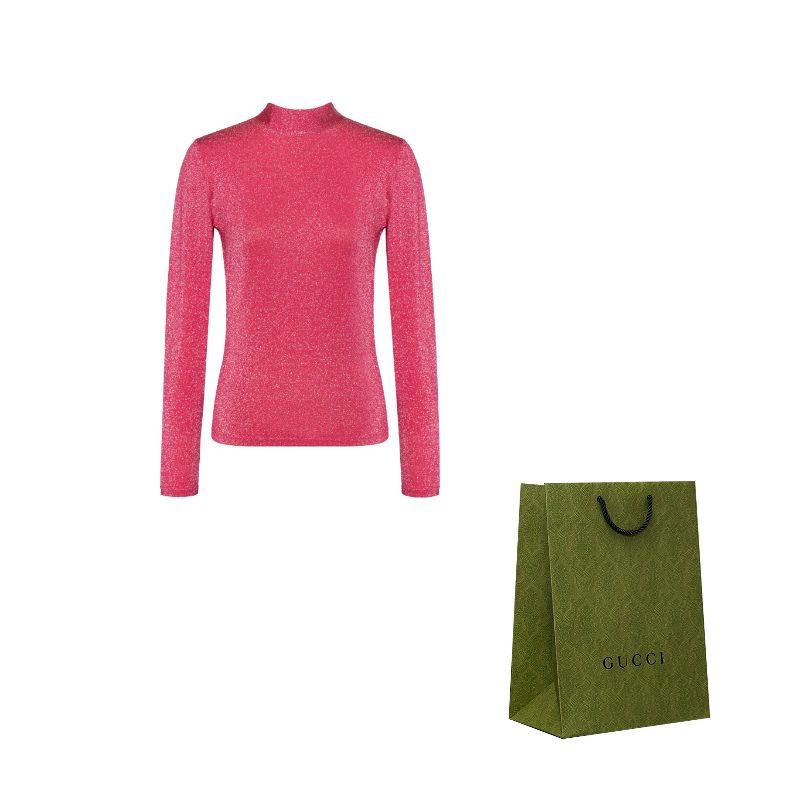 Gucci Свитеры Женские Розовый Водолазка Умеренный Кардиган 653414-XKBTK-5096