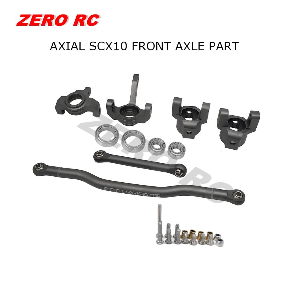 RC 1/10 CAR Axial SCX10 Upgraded accessories METAL Front Knuckle + Steering Link Rod + C Hub Carrier + Rear Axle Lock Out