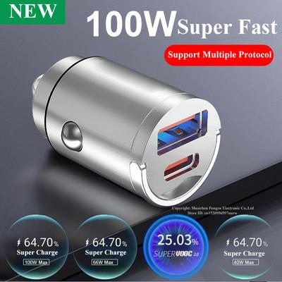 Автомобильное зарядное устройство USB C, мини-металлический адаптер для сверхбыстрой зарядки типа C для Iphone 14 13 12 Pro Max 11 8 Plus Ipad Huawei Xiaomi Samsung