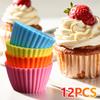 12pcs Silicone Cupcake Baking Cups Reusable Non-stick Muffin Mold Dessert Pudding Ramekin Holders Kitchen Baking Cup for Baking