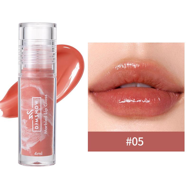 Мраморная зеркальная глазурь для губ Water Tender Lip Texture Essence Curing Lip Film Honey Waterproof Easy Color Lip Gloss
