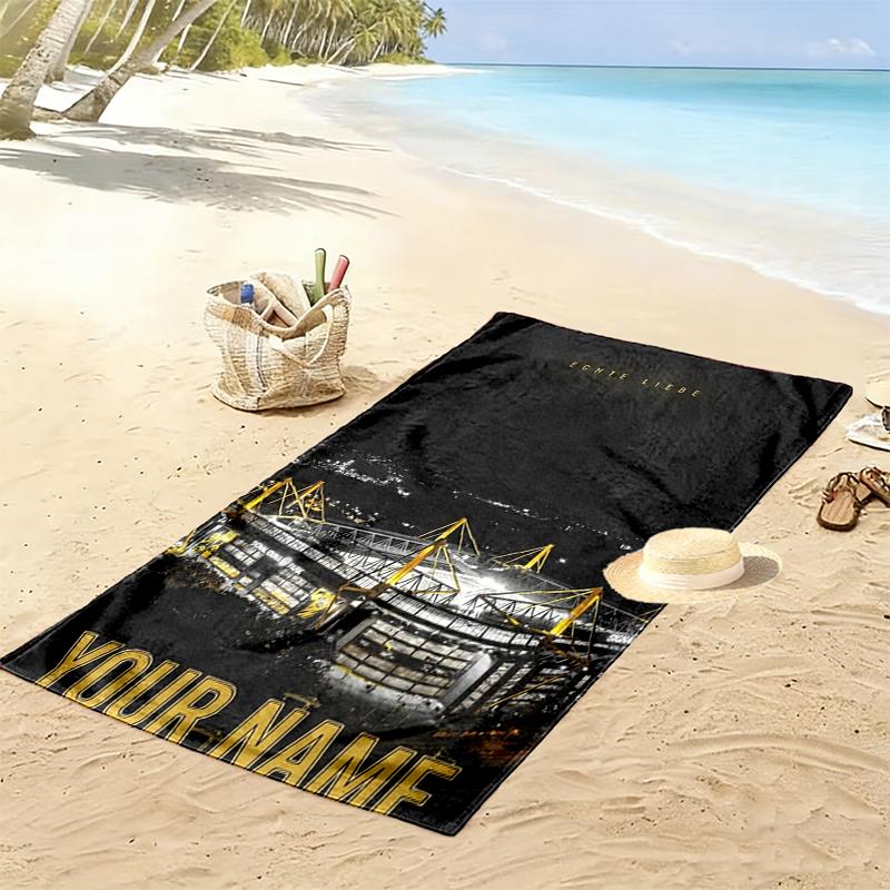 Custom Name Dortmund Print Beach Towel, Large Soft Quick Dry Towel for Beach Camping Swimming_xia