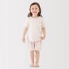 MUJI Children's Short-Sleeve Terry Loungewear Set, Smoky Pink Stripe, 100-110, FE0HPA6S