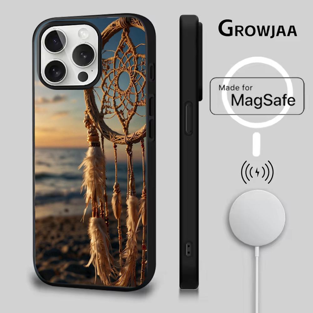 Dreamcatcher Feather Phone Case For iPhone 16e,16,15,14,13,12,11,Plus,Pro,Max,Mini Magsafe Magnetic Wireless Charging