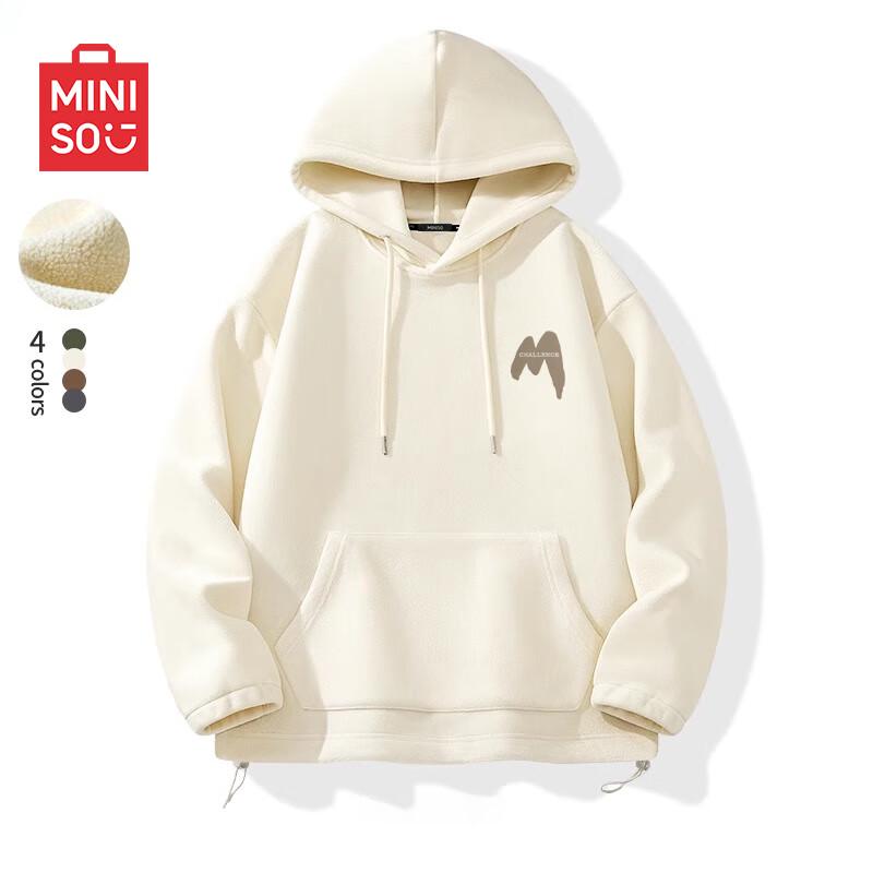 MINISO Men's Winter Fleece Lined Hooded Sweatshirt