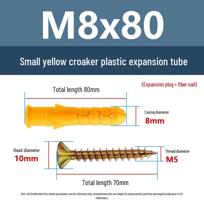 Маленькие Желтые Рыбки Пластиковые Дюбели M6-M10 с Резиновыми Пробками