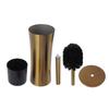 Household Toilet Brush Kit Bathroom Stainless Steel Golden Toilet Brush with Brush Holder Small