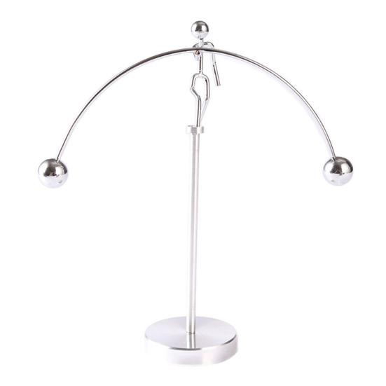 Physics Balancing Iron Men Toy Metal Mini Weightlifter Man Tumbler Kinetic Art Decompressive Balance Desk Toy Home Office Living Room Decoration